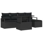vidaXL Ensemble de canapé de jardin 6 pc Noir Poly rotin