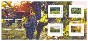 Collector 4 timbres - Carnet de voyage - Nouvelle-Aquitaine - Terres de Vignes - Lettre Verte