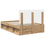 vidaXL Cadre de lit Chêne artisan 120 x 200 cm Bois de pin massif