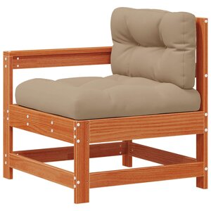 vidaXL Canapé d'angle de jardin Bois de pin massif Brun cire