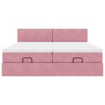 vidaXL Cadre de lit ottoman avec matelas rose 180x200 cm velours