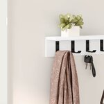 vidaXL Porte-manteau mural Blanc 80 x 10.5 x 10.5 cm Bois d'ingénierie