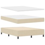 Lit Box Spring vidaXL avec Matelas & LED Crème 140x190 cm Tissu