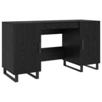 vidaXL Bureau avec porte Chêne noir 140 x 50 x 75 cm Bois d'ingénierie