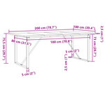 vidaXL Table à manger cadre en O 200x100x75 5 cm bois pin massif fonte