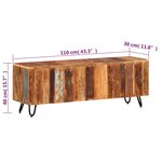 vidaXL Meuble TV 110x30x40 cm Bois massif de récupération