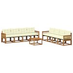 vidaXL Ensemble de canapés d'extérieur 9 pc Naturel et Crème