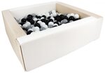 Piscine à balles carrée avec 200 balles - blanc  cappuccino/noir  blanc  gris