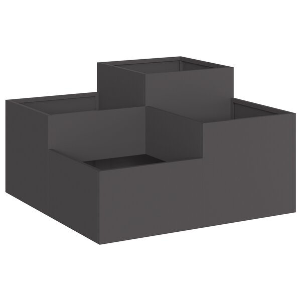 Jardinière vidaXL 80x80x48 cm Acier Noir