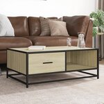 vidaXL Table basse chêne sonoma 90x57x35 cm bois d'ingénierie et métal
