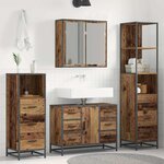 vidaXL Ensemble de mobilier de salle de bain 4 Pièces Bois ancien