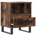vidaXL Table de chevet chêne fumé 40x35x50 cm bois d’ingénierie