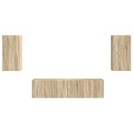 vidaXL Ensemble meuble TV 4 Pièces Chêne Sonoma Bois d'ingénierie