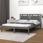 Vidaxl cadre de lit gris bois massif 140x200 cm