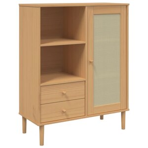 vidaXL Buffet SENJA aspect rotin marron 90x40x112cm bois massif de pin