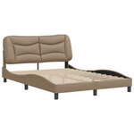 vidaXL Cadre de lit sans matelas Hvar cappuccino 140x190 cm similicuir