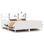 vidaXL Lit bibliothèque sans matelas blanc 200x200 cm bois pin massif