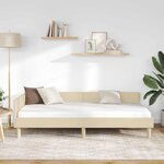 vidaXL Cadre de lit d'angle Autre avec tête de lit Crème 90 x 200 cm