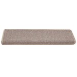 vidaXL Tapis d'escalier 30 pièces 65 x 21 x 4 cm Marron clair Bord rectangulaire