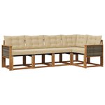 vidaXL Ensemble de canapés d'extérieur 5 Pièces Naturel et Beige