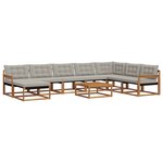 vidaXL Ensemble de canapés d'extérieur 9 Pièces Gris Naturel et Clair