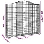 vidaXL Paniers à gabions arqués 6 Pièces 200x30x180/200 cm Fer galvanisé