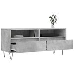 vidaXL Meuble TV gris béton 100x34 5x44 5 cm bois d'ingénierie