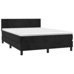 vidaXL Sommier à lattes de lit avec matelas LED Noir 140x190cm Velours