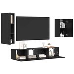 vidaXL Ensemble meuble TV 4 Pièces Chêne noir Bois d'ingénierie