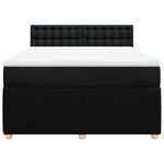 vidaXL Sommier à lattes de lit avec matelas Noir 140x190 cm Tissu