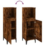 vidaXL Armoire de bain chêne fumé 30x30x100 cm bois d'ingénierie