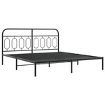 vidaXL Cadre de lit métal sans matelas et tête de lit noir 180x200 cm