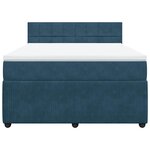 vidaXL Sommier à lattes de lit et matelas bleu 140x190 cm velours