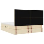 vidaXL Lit de Rangement avec tête de lit Crème 180 x 200 cm Tissu