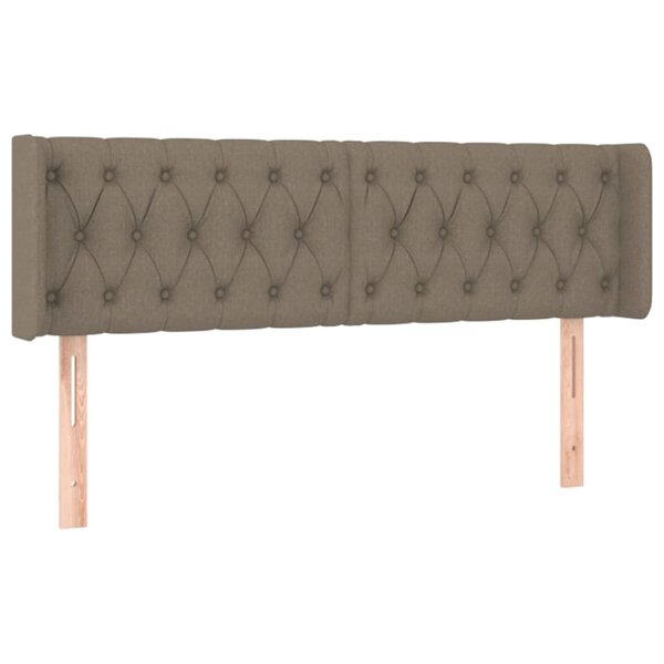vidaXL Tête de lit avec oreilles Taupe 147x16x78/88 cm Tissu