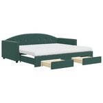 vidaXL Lit de jour avec gigogne et tiroirs vert foncé 90x200cm velours