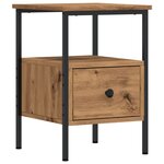 vidaXL Table de chevet chêne artisanal 34x36x50 cm bois d'ingénierie