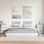 vidaXL Tables de chevet 2 Pièces Blanc brillant 40x35x62 5 cm Aggloméré