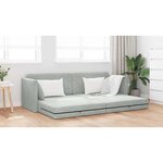 vidaXL Canapé-lit Gris clair 213 x 76 x 77 cm Velours
