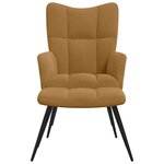 vidaXL Chaise de relaxation avec tabouret Marron Velours