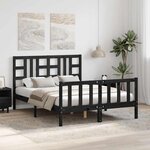 vidaXL Cadre de lit sans matelas noir 140x190 cm bois de pin massif