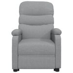 vidaXL Fauteuil de massage inclinable Gris clair Tissu