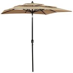 vidaXL Parasol à 3 niveaux avec mât en aluminium Taupe 2x2 m