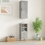 Vidaxl buffet haut gris béton 35x34x180 cm bois d'ingénierie