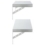 vidaXL Étagères murales 2 Pièces 100x23 5 cm argenté acier inoxydable