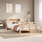 vidaXL Lit bibliothèque sans matelas 140x200 cm bois massif de pin