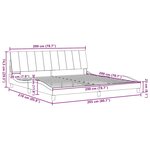 vidaXL Cadre de lit sans matelas gris clair 200x200 cm tissu