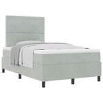 vidaXL Lit à ressorts avec matelas Gris clair 120 x 190 cm Velours