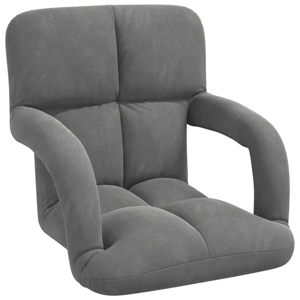 vidaXL Fauteuil de sol ajustable Gris foncé Velours