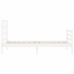 vidaXL Cadre de lit avec tête de lit blanc simple bois massif